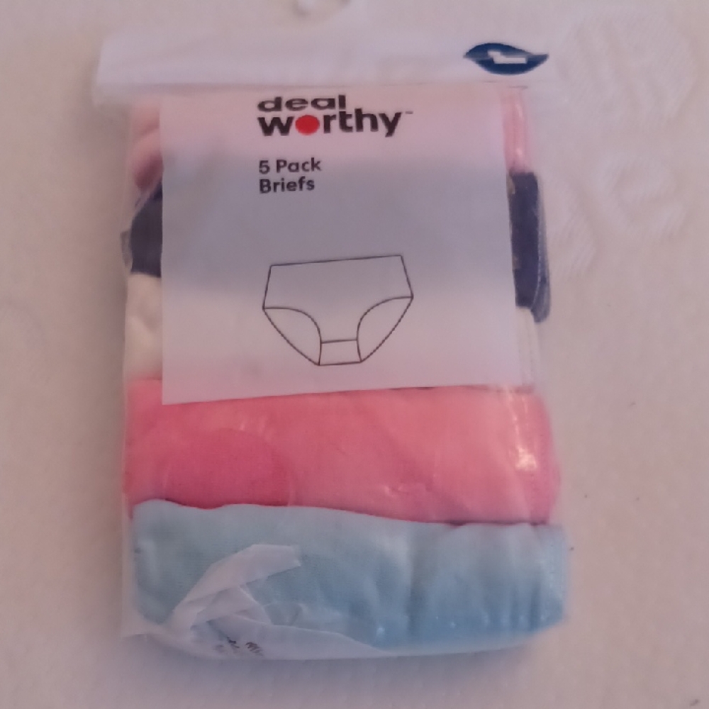 Kids' Briefs 5-Pack - Pink, Blue, White, Navy